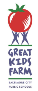 Great Kids farm logo with two children holding a big tomato.
