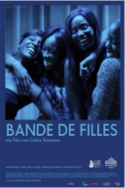 Film poster depicting 4 African American women smiling and hugging
