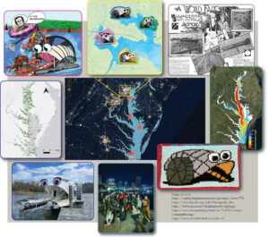 Mr Trashwheel, waterways map, illustration